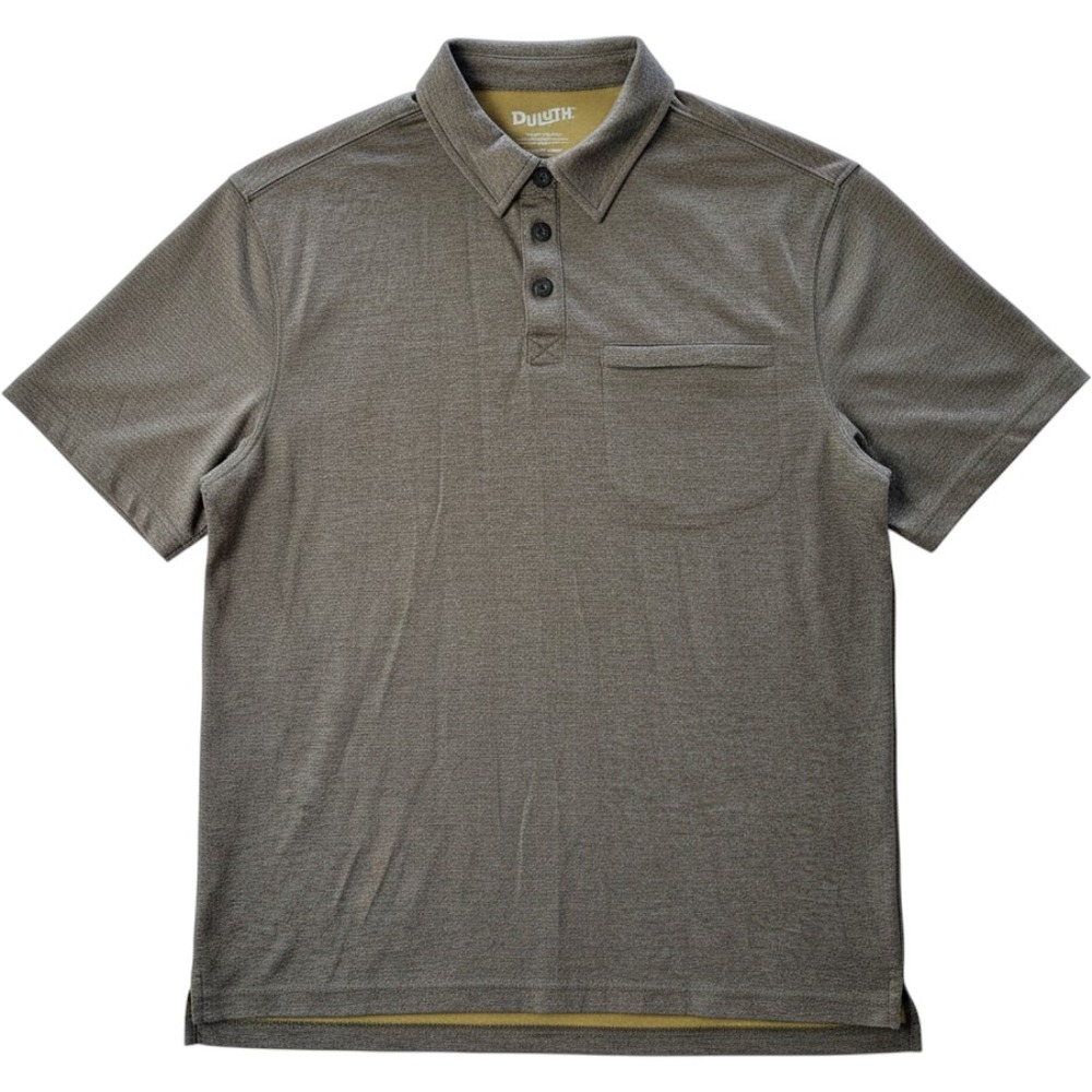 Duluth Trading Co Polo Shirt Mens Large Olive Green Excellent Relaxed Fit Pocket